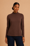 Blusa gola alta manga longa cafe -1-